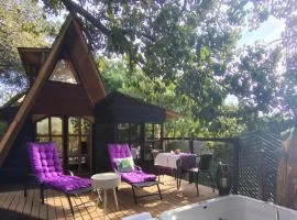 Cabaña de madera romántica y privada