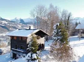 Chalet, vue sur la vallée, Domaine skiable Grand Massif