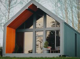 Sniegi design cabin with sauna, cabin in Madona