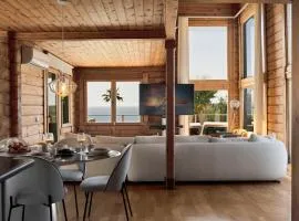Increíble Villa de madera con vistas al mar