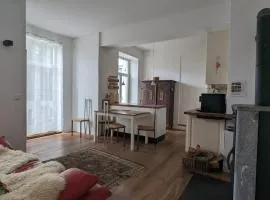 Terrassenwohnung in historischem Brauereigebäude mit Blick ins Grüne