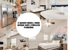 4 Queen Beds High Speed Wifi Private Parking