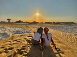 white desert camping