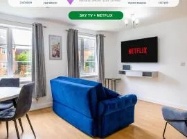 Clover Apartment - Sleeps 5 - Free Parking, Self-Check-In, Fast Wifi and Sky TV by Yoko Property
