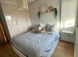 Sidi rahal blue beach Cozy apartment with a sea view