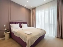 Lavender Luxury King bed Apartment, underground parking Near Promenada Bussiness Center