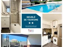 Studio, Terrasse et piscine, Proche centre et plages