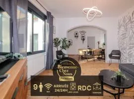 VILLE ET VOLCANS - Maison 9 couchages avec garage et extérieur