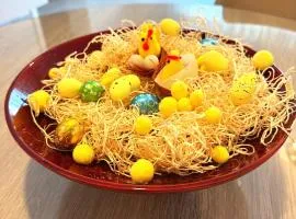 New luxury air-conditioned apartment, with jacuzzi, free parking and gardens