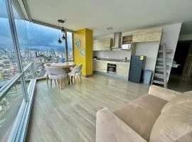 Modern downtown apartment with gym and view