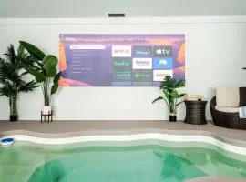 Luxury Honeymoon Cabin with Private Indoor Pool, Arcade, Hot Tub & Movie Theater