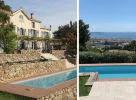 Villa de charme vue mer et piscine chauffée sur les hauteurs de Golf Juan