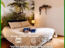 JunglAppart - Votre Refuge Jungle Proche de la Gare et du Centre-Ville, avec Garage