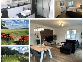 TOP-Ferienwohnung bei Berlin, bis 3 Gäste, Terrasse und Garten