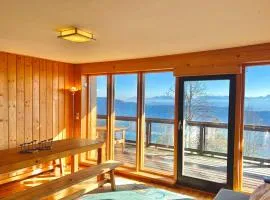 High chair with lake view
