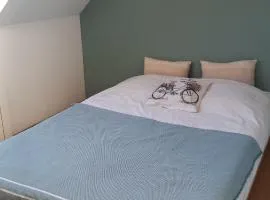 Chambre Vert Sauge, lit double 2 personnes, Maison en plein coeur du Parc Régional du Vexin
