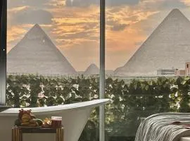 Meditation giza pyramids view