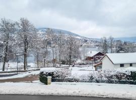 F2* * * 80M DU LAC avec vue+terrasse+proche centre, hotel in Gérardmer