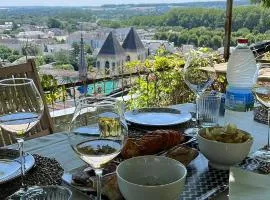 Chinon centre maison 8 personnes avec jardin vue sur Chinon - Gîte Le bout du monde