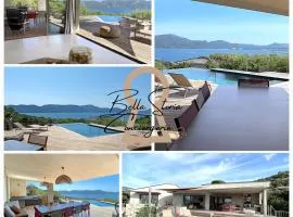 Villa Cazélie, piscine vue splendide sur le Golfe