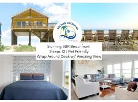 YELLOW ROSE! Stunning Beachfront 3BR w Wrap Around Deck & Amazing views