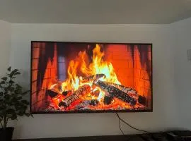 One bedroom with modern kitchen, balcony with water view