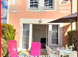 "VUE SUR LE GOLF" Maison 6 personnes, au cœur du Golf, village vacances, accès piscines gratuit