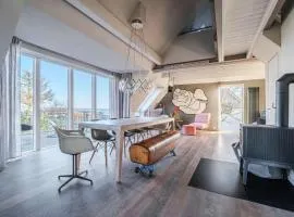 Haifischsieben, Wow-Haus mit Meerblick, Sauna und Kamin