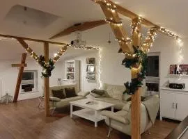 Großzügiges Dach-Loft - 120qm, Dart, Airhockey, Beamer, nahe Hafen, Schloss & Altstadt
