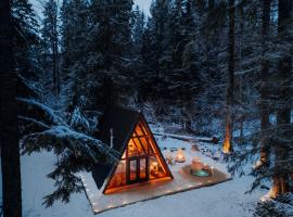 Lafa Cabin - Luxe A Frame Retreat with Hot Tub, Sauna, Firepit- 5 Min to Mt Rainier, hotel in Ashford