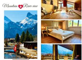 Amazing River and Mountain View Apartment, готель у місті Кандерштег