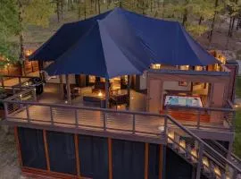 The Covey Bluebird House a Luxury African Tent Retreat on stocked bass pond
