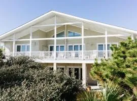 Beachfront home with expansive deck and direct beach access