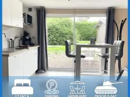 Normandie Cosy Apt rdc indépendant bien équipé dans maison confortable terrasse grand jardin clos sans vis à vis entre Caen et Bayeux, proche plages du débarquement