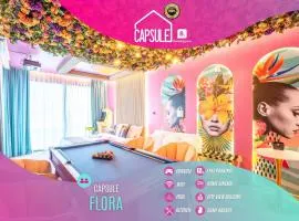 Capsule Flora business bay view Burj Khalifa-pool table-game arcade-Projector-Playstation 5