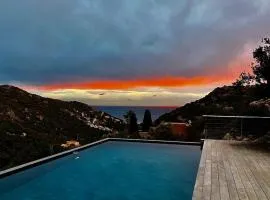 Villa Porra 100m2, pleine nature, piscine, vue mer
