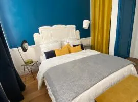 Chambre bleue et or 16m2 chez l'habitant dans appartement 100m2 centre ville