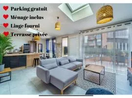 Maisons calmes avec terrasses et garages centre-ville B et C