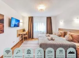 Falk Homes- Luxus Apartments, ideal für Geschäftsreisende & Familien - nahe Messe, im Zentrum Nürnbergs mit Balkon, Arbeitsplatz & Parkplatz, self check-in