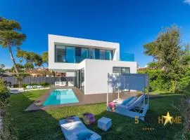 Beachside La Pau de Mar Villa with Pool