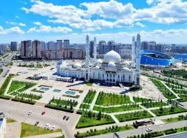 19 эт Luxury Апартаменты, ВОЛШЕБНЫЙ ВИД на МЕЧЕТЬ 2х комн с 2-мя кроватями и раскладным диваном на 1-6 гостей,2 раздельных санузла