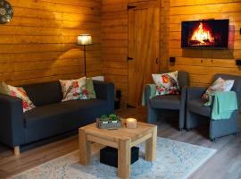 Charmant, gezellig en knus 5p chalet op Veluwe naast Sauna Drome, Hotel in Putten