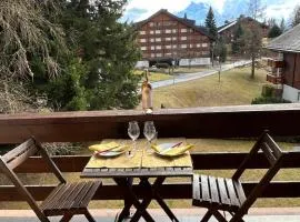 Central studio in Villars sur Ollon, Emeraude, for 2 only 100m to Bretaye ski train