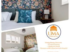 2 bedroom House-Driveway - Bournemouth Hospital - Long Stay Discounts - Lima Apartments Ltd