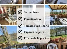 Les flots de Condrieu - VIA -RHÔNA -8 pers, et vue sur Rhône-BBQ
