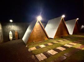 Chal&eacute; com ventilador, camping de luxo em Itacar&eacute;