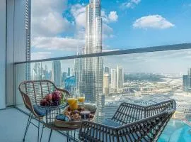 Venetian - Refined 2BR at Grande Tower, Burj & Fountain views