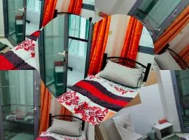 Built-in cabinet room with balcony