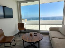 Depto privado con vista despejada al mar en 1 línea, terraza 20 mts y estacionamiento con acceso desde el borde costero, hotel v destinaci Vina del Mar