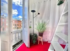 Espace nuit avec Balcon et lit Double en Mezzanine